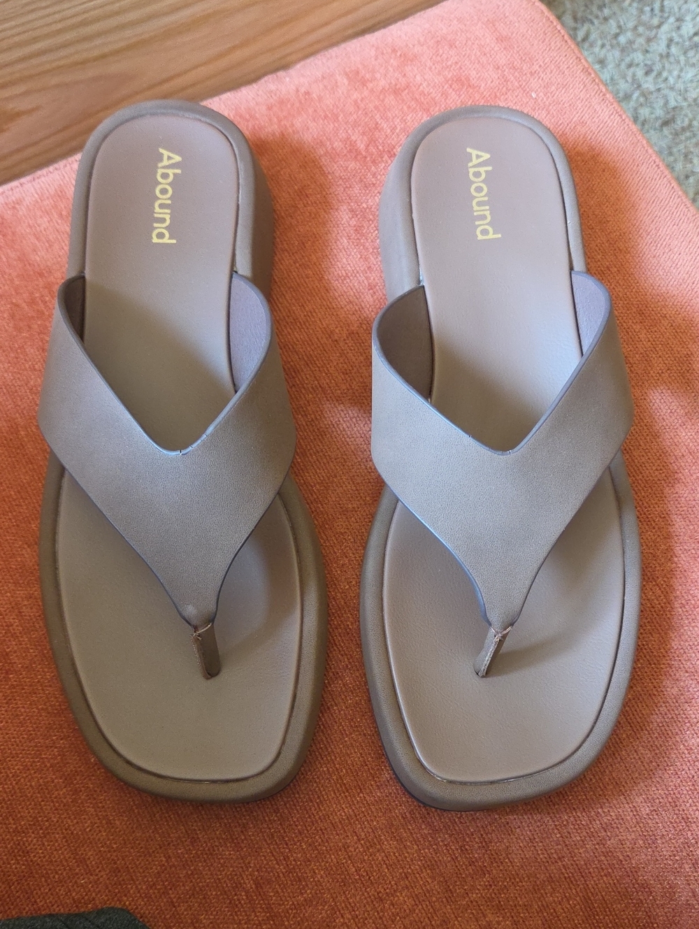 Abound Taupe V‑Strap Slide Sandals